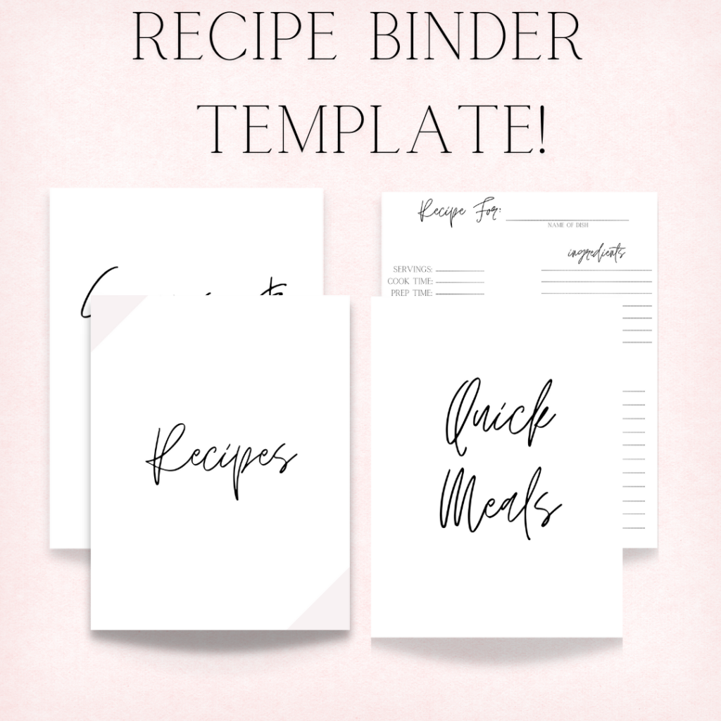 Recipe binder Templates sold on Sendowl